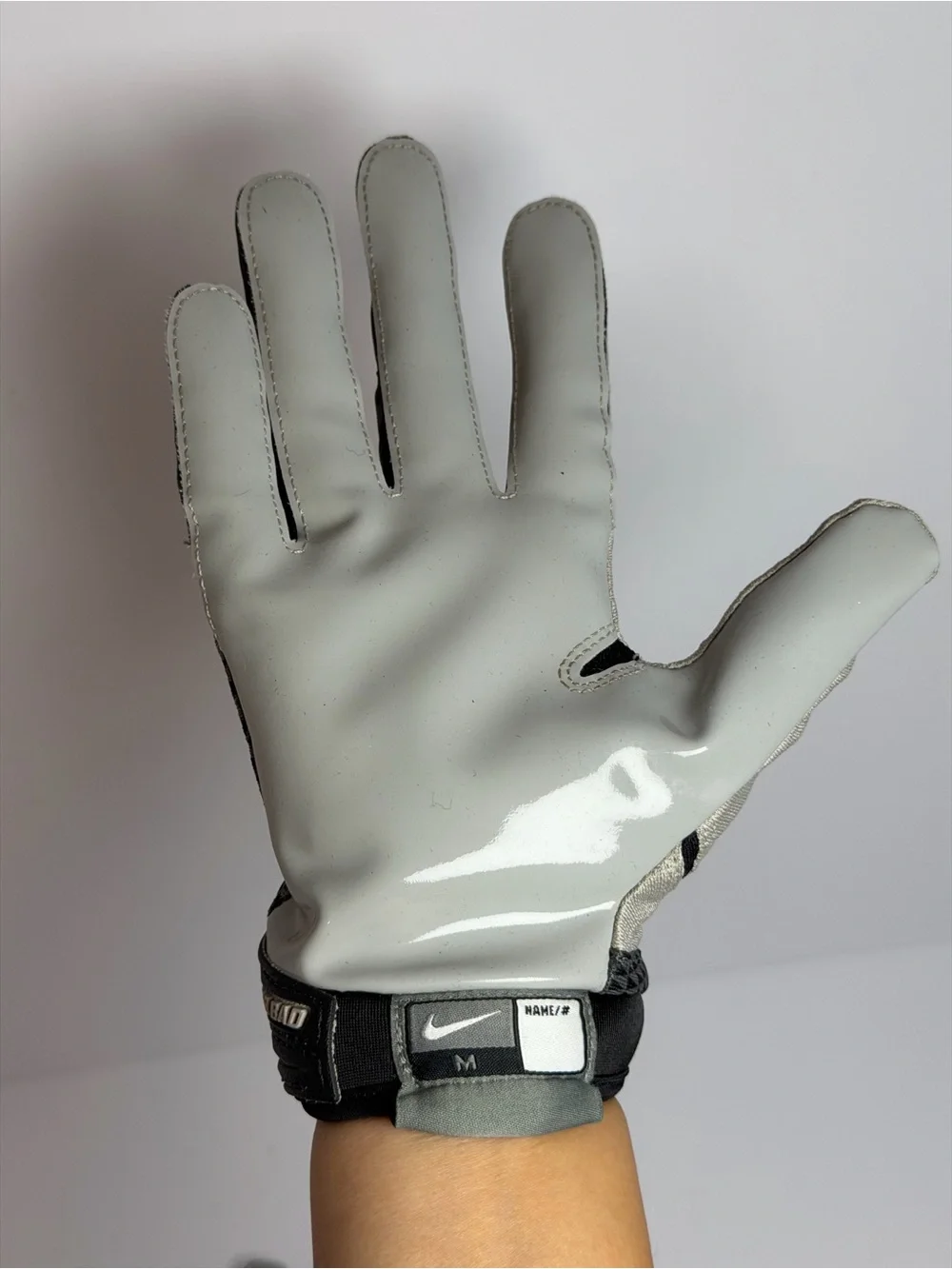Nike Superbad Gloves Football Reciever Grey White GF0078-002 Size Medium M